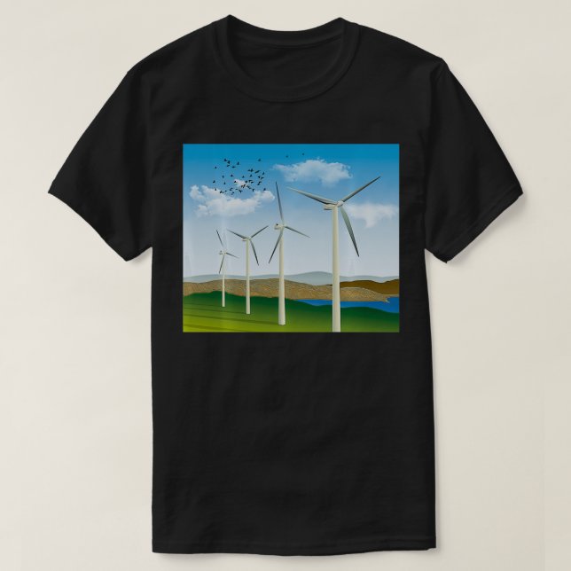 Camiseta Turbinas eólicas Energia Eólica Energética Renováv (Frente do Design)
