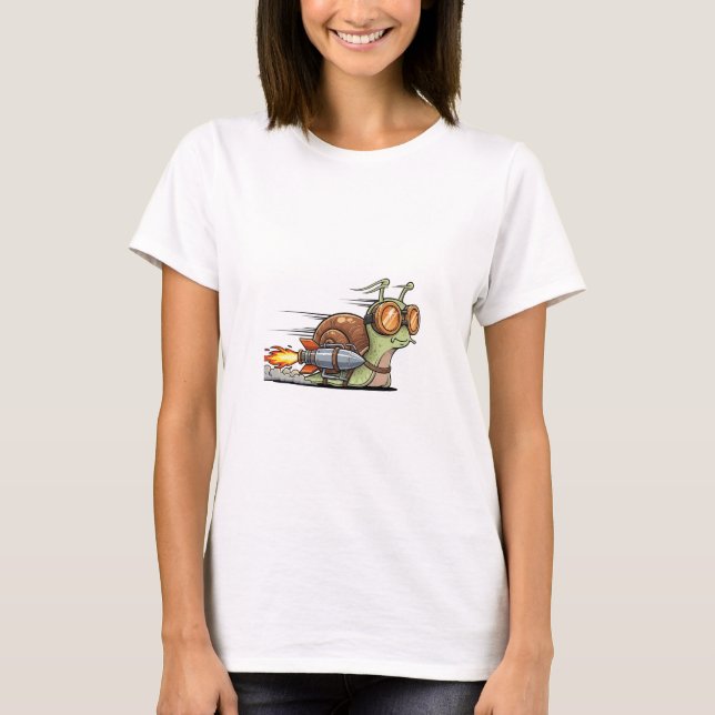 Camiseta Turbo-Charged Snail Racer with Rocket Booster (Frente)