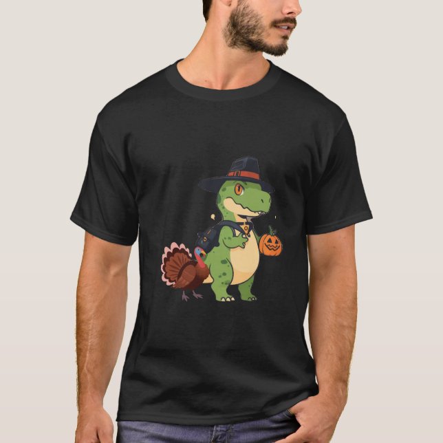 Camiseta Turca Andando Dinossauro T rex Boys Crianças Engra (Frente)
