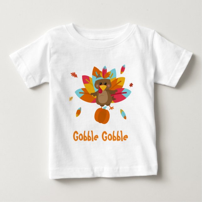 Camiseta turca Camiseta bebê Camiseta gobble (Frente)