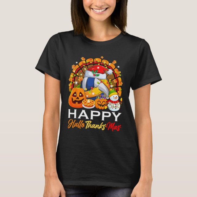 Camiseta Turca Feiticeira de Voleibol Luzes Xmas Hallothan (Frente)
