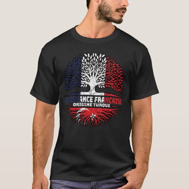 Camiseta Turca França, França, Árvore, Bandeira (Frente)