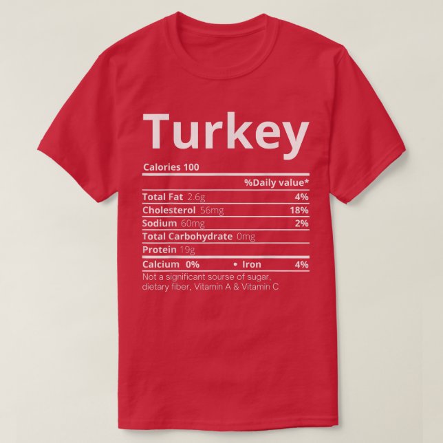 Camiseta Turca Nutrição Fala Família Engraçado Ação de Graç (Frente do Design)