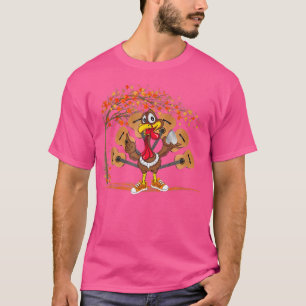 Camiseta Turca Tocando Guitarra Caindo Outono Cai Folhas Qu