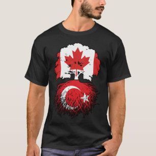 Camiseta Turca Turca Canadense Canadá Árvore Bandeira