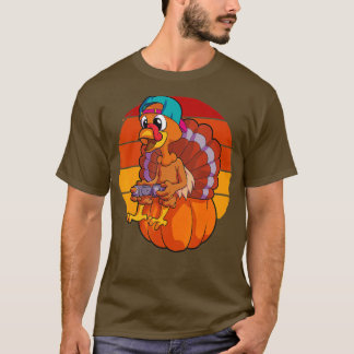 Camiseta Turco Garotos de Ação de Graças Homens Gaming Pump