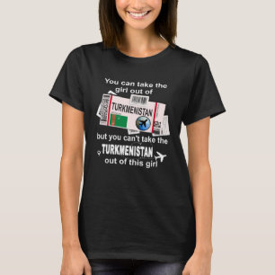 Camiseta Turcomenistão Embaraçando Menina Turcomenistão