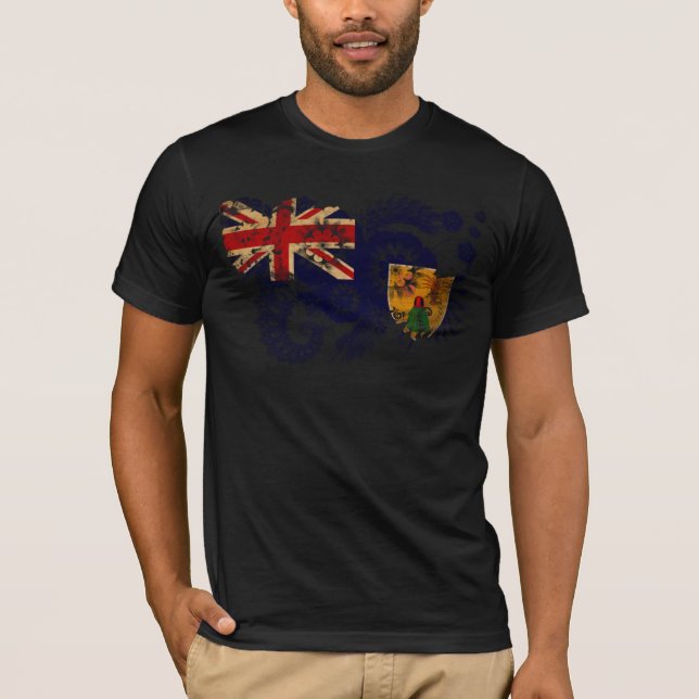 Camiseta Turcos e bandeira de Caicos (Frente)