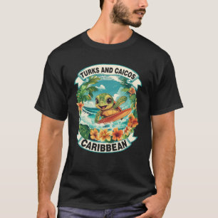 Camiseta Turcos e Caicos Caribe Tartaruga Marinha