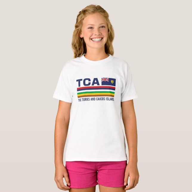 Camiseta Turcos e Caicos Design ISO Alpha 3 (Frente Completa)