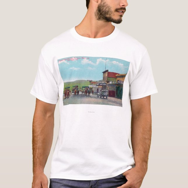 Camiseta Turistas que partem para a cena de Tijuana (Frente)