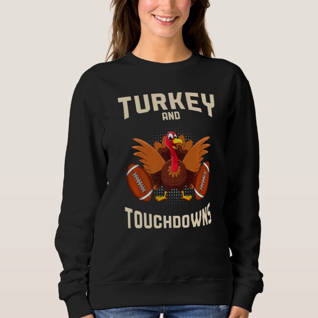 Camiseta Turkey And Touchdowns Thanksgiving American Footba (Frente)