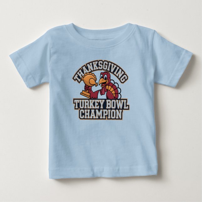 Camiseta Turkey Bowl Champion Game Day Food Football Fun (Frente)