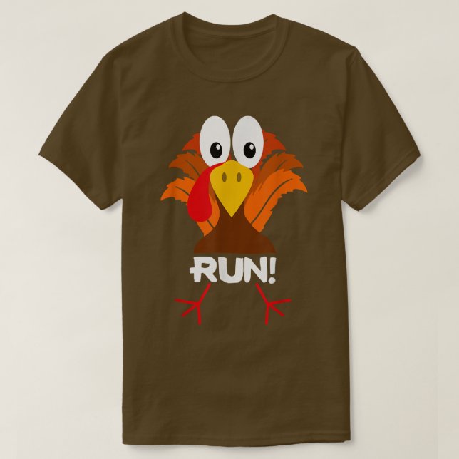 Camiseta Turkey Costume Adult Running Face Turkey Trot  (Frente do Design)