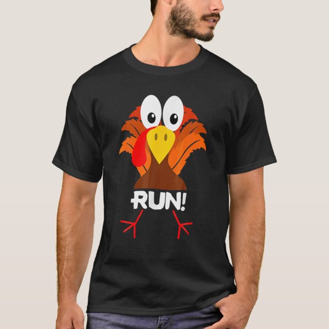 Camiseta Turkey Costume Adult Running Face Turkey Trot (Frente)