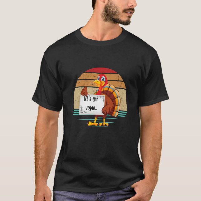 Camiseta Turkey Eat Pizza Adult Vegan Kids  Thanksgiving (Frente)