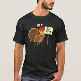 Camiseta Turkey Eat Pizza Adult Vegan Kids  Thanksgiving Wo