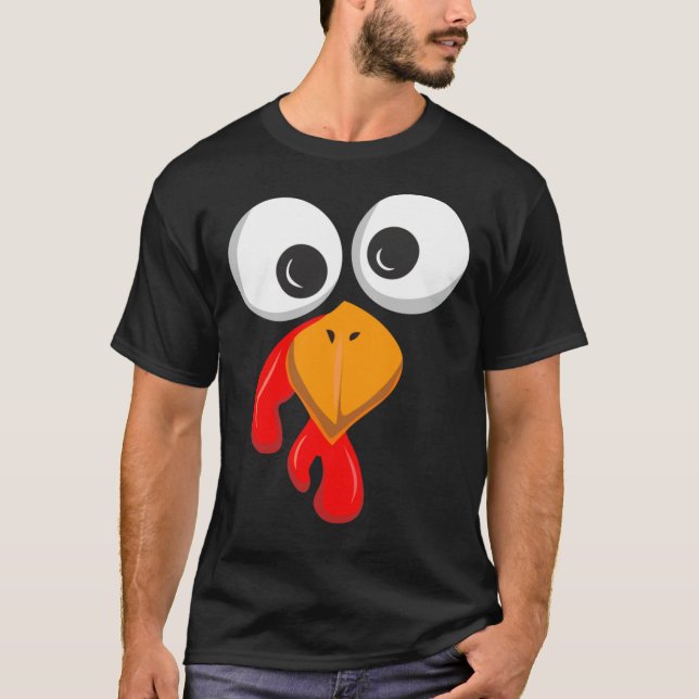Camiseta Turkey Face Crazy Eyes Funny Thanksgiving Day Gift (Frente)