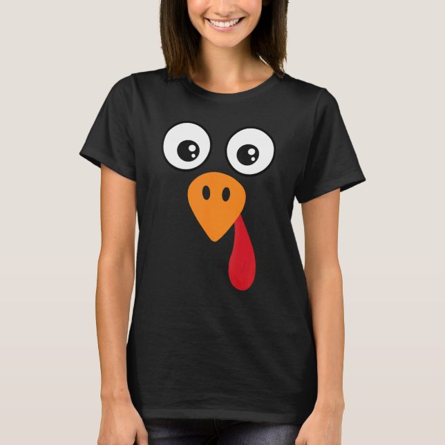 Camiseta Turkey Face  Kids Adult  Halloween Thanksgiving 6 (Frente)