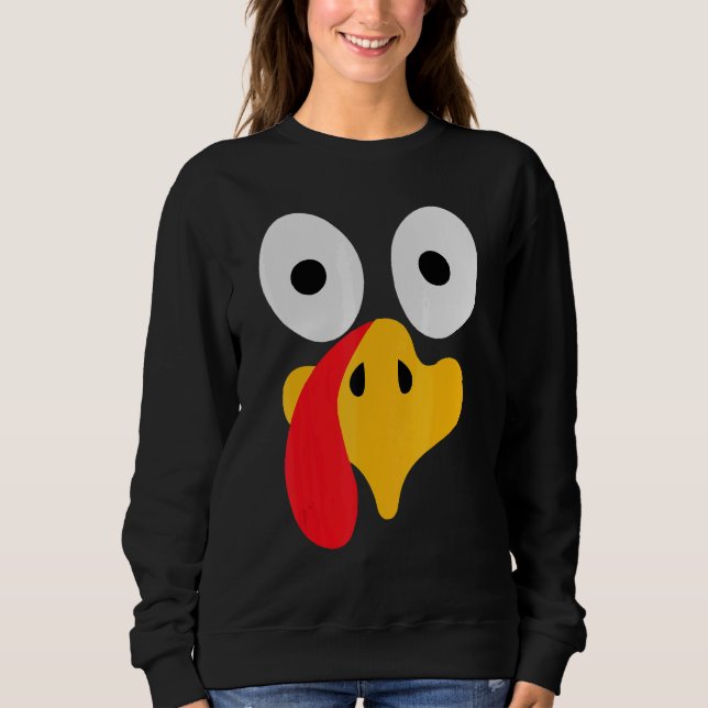 Camiseta Turkey Face Pilgrim  Thanksgiving Costume (Frente)