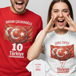 Camiseta Turkey Football National Flag Heritage Soccer Ball