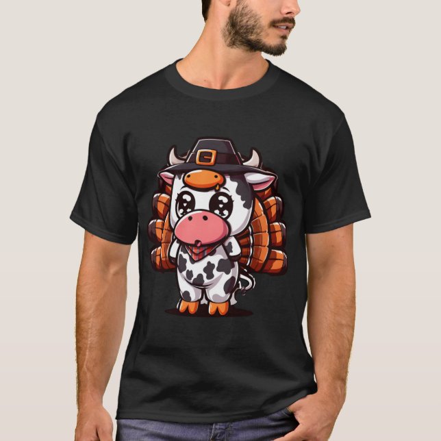 Camiseta Turkey Moo Funny Thanksgiving (Frente)