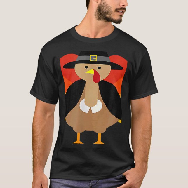 Camiseta Turkey Pilgrim Cute Thanksgiving Essential (Frente)