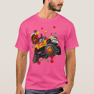 Camiseta Turkey Riding Monster Truck Thanksgiving Day Funny