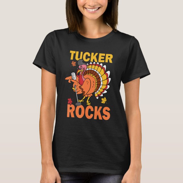 Camiseta Turkey Rocks Autumn Fall Y'all Thanksgiving Retro  (Frente)