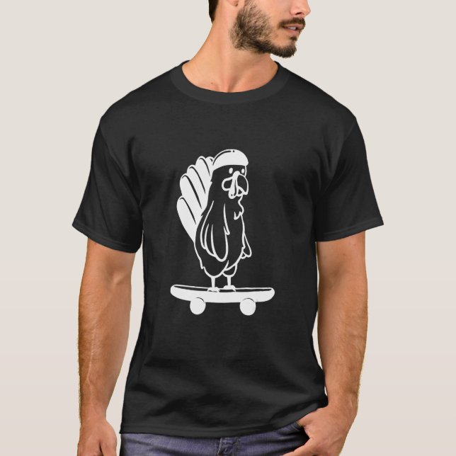 Camiseta Turkey Skater Line Thanksgiving Day Skateboard Aut (Frente)
