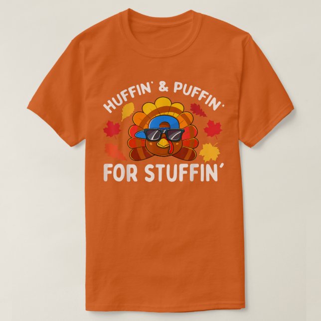 Camiseta Turkey Trot Thanksgiving Run Huffin and Puffin for (Frente do Design)