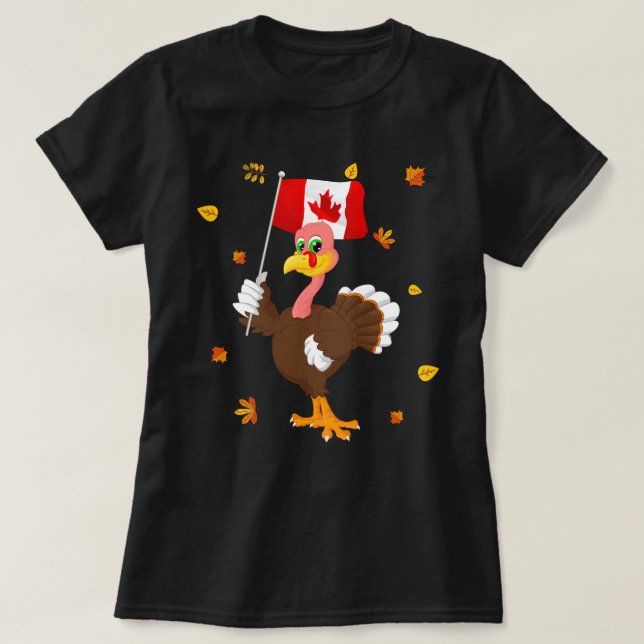 Camiseta Turkey With Canada Flag Cool Canadian Thanksgiving (Frente do Design)