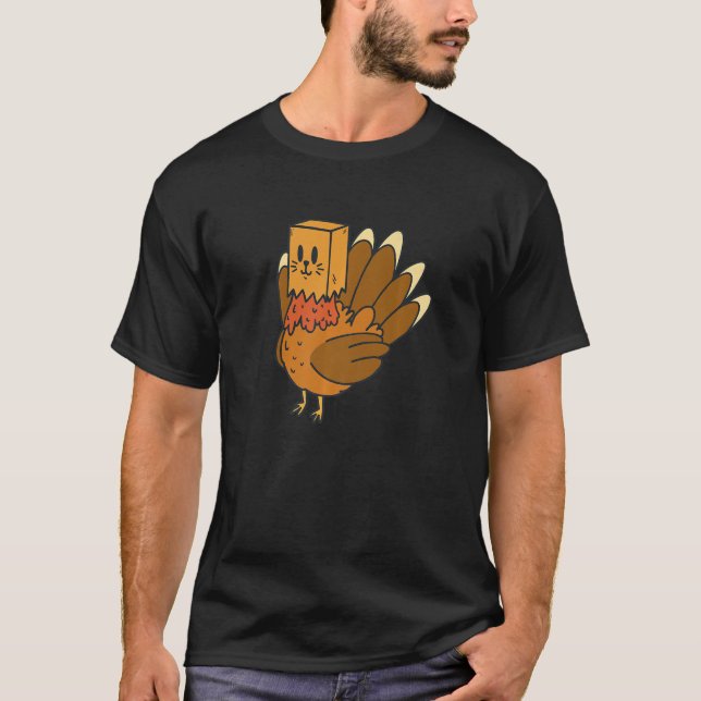 Camiseta Turkey With Cat Costume Thanksgiving Funny Premium (Frente)