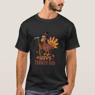 Camiseta Turkeys Ação de Graças Feliz Feriado Peregrino Fel