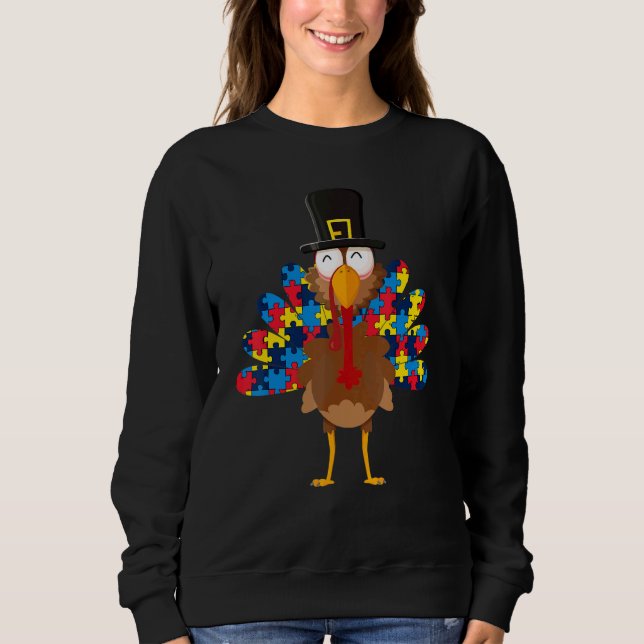 Camiseta Turkeys Autism Thanksgiving Day   Boys Girls (Frente)