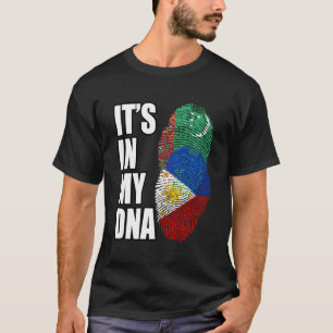 Camiseta Turkmen E Filipino Mix Heritage Dna Flag