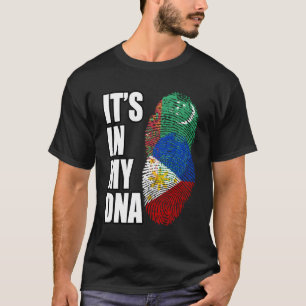 Camiseta Turkmen E Filipino Mix Heritage Dna Flag