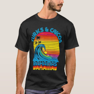 Camiseta Turks & Caicos Bahamas - Surf de retroação e Beac