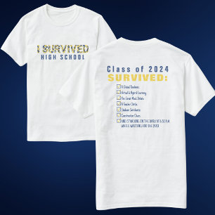 Camiseta Turma Azul e Amarela de 2027 Eu Sobrevivi Luz