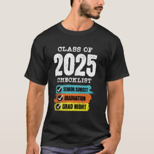 Camiseta Turma de 2025 Formatura do Ensino Médio Engraçado