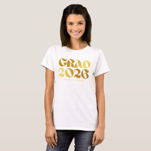 Camiseta Turma de 2026 2 Tipografia Preto e Dourado