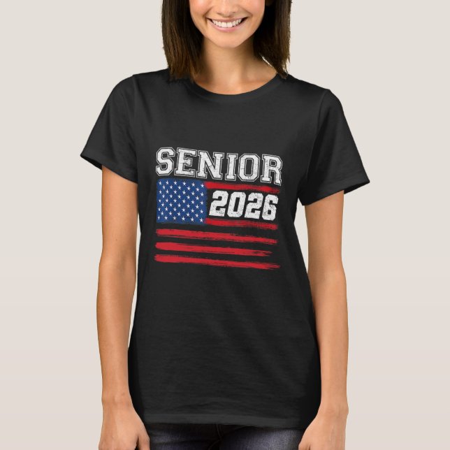 Camiseta Turma De 2026 Ck Sênior Para Escola Bandeira Ameri (Frente)