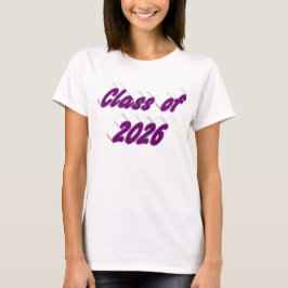 Camiseta turma de 2026 formatura tipografia roxa