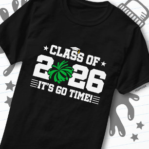 Camiseta Turma de 2026 Green Cheer Graduação É Hora de Ir