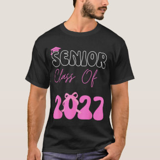 Camiseta Turma De 2027 Senior 2027 Coquette Laço Rosa