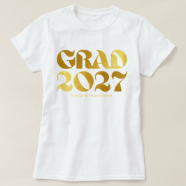 Camiseta Turma de 2027 Tipografia Preta e Dourada