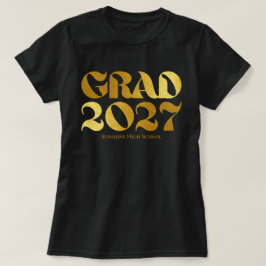 Camiseta Turma de 2027 Tipografia Preta e Dourada
