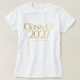Camiseta Turma de 2027 Tipografia Preta e Dourada