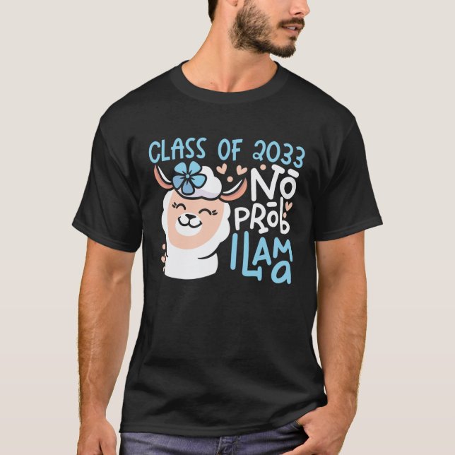 Camiseta Turma de 2033 Sem Prob Llama Cresça Comigo Pré K G (Frente)