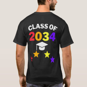 Camiseta Turma De 2034 Graduada No Pré-K Ensino Pré-Escolar